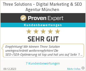 Erfahrungen & Bewertungen zu Three Solutions - Digital Marketing & SEO Agentur München