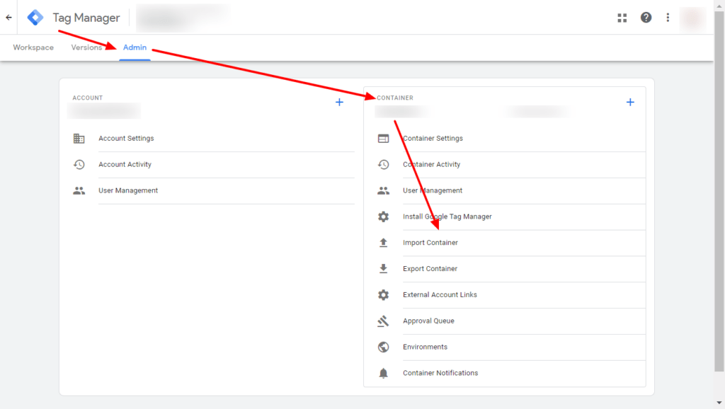 GTM Import Container GA4 Ecommerce Tracking